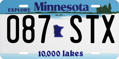 MN license plate 087STX