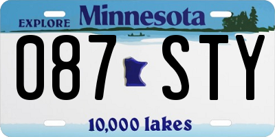 MN license plate 087STY