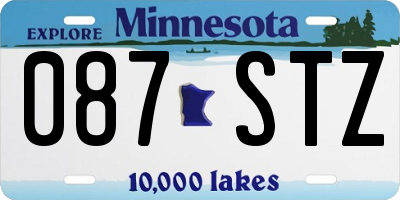 MN license plate 087STZ