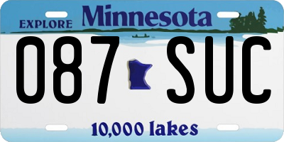 MN license plate 087SUC