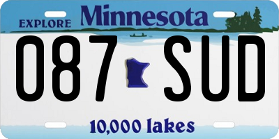 MN license plate 087SUD