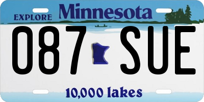 MN license plate 087SUE