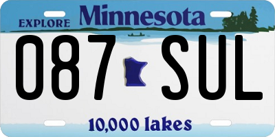 MN license plate 087SUL