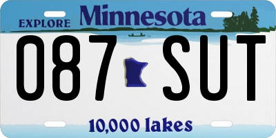 MN license plate 087SUT
