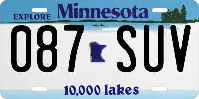 MN license plate 087SUV