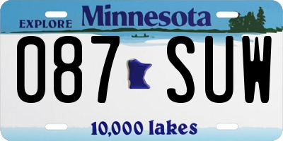 MN license plate 087SUW