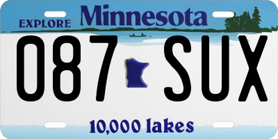 MN license plate 087SUX