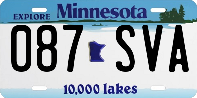 MN license plate 087SVA