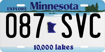MN license plate 087SVC