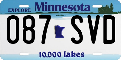 MN license plate 087SVD