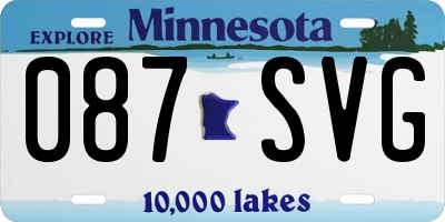 MN license plate 087SVG