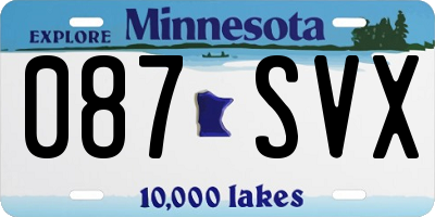 MN license plate 087SVX