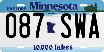 MN license plate 087SWA