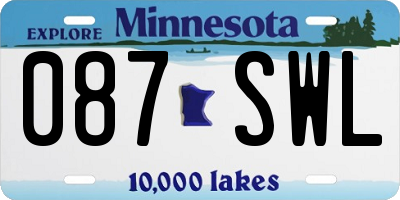 MN license plate 087SWL