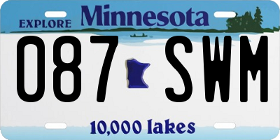 MN license plate 087SWM