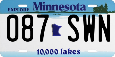 MN license plate 087SWN
