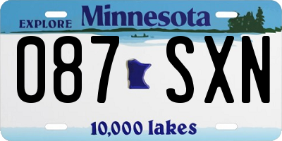 MN license plate 087SXN