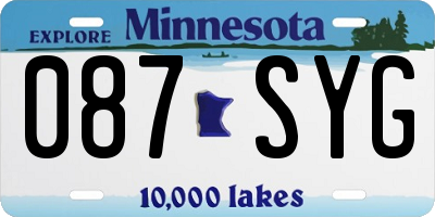 MN license plate 087SYG