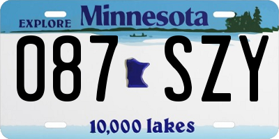 MN license plate 087SZY