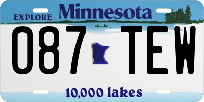 MN license plate 087TEW