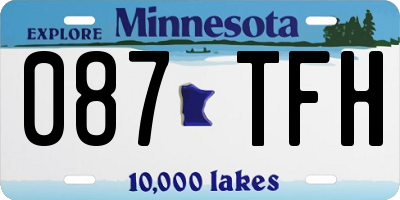 MN license plate 087TFH