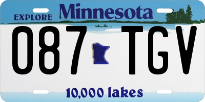 MN license plate 087TGV