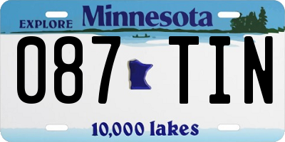 MN license plate 087TIN