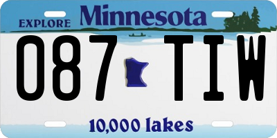 MN license plate 087TIW