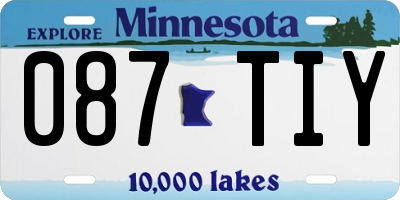 MN license plate 087TIY
