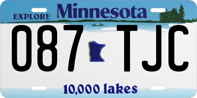 MN license plate 087TJC