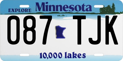 MN license plate 087TJK