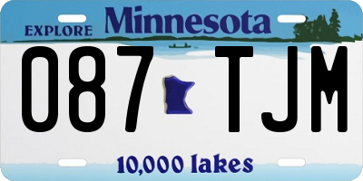 MN license plate 087TJM