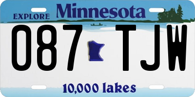 MN license plate 087TJW