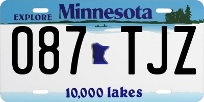 MN license plate 087TJZ