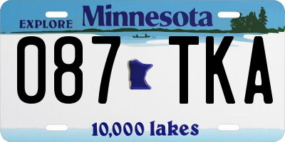 MN license plate 087TKA