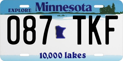 MN license plate 087TKF