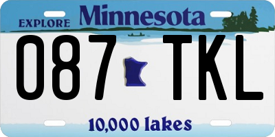 MN license plate 087TKL