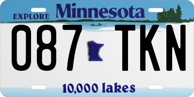 MN license plate 087TKN