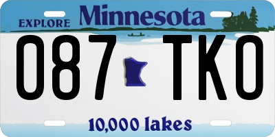 MN license plate 087TKO