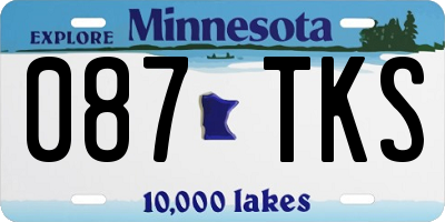 MN license plate 087TKS