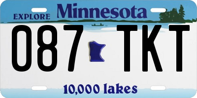 MN license plate 087TKT