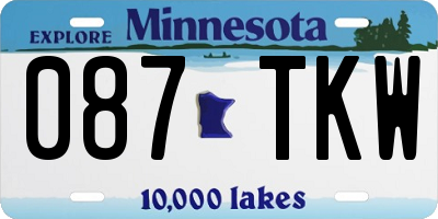 MN license plate 087TKW