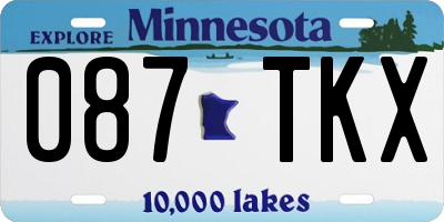 MN license plate 087TKX
