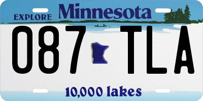 MN license plate 087TLA