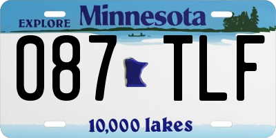 MN license plate 087TLF