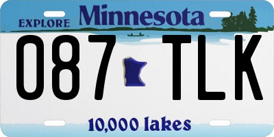 MN license plate 087TLK