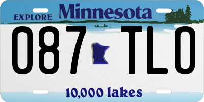 MN license plate 087TLO
