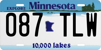 MN license plate 087TLW