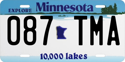 MN license plate 087TMA