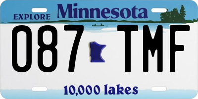 MN license plate 087TMF